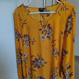 Plus Size Torrid Long Sleeve Floral Tunic